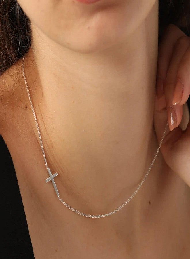 Collner Cross Necklace for Women Sterling Silver Cross Necklace Pendant Dainty Choker Necklace for Women Trendy Jewelry Gifts for Women - Image 4